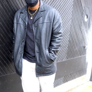 Vintage Guess Leather Jacket Removable Wool Lining